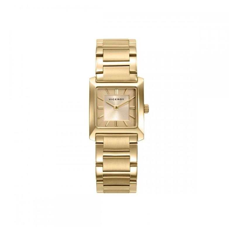 Reloj VICEROY Chic Mujer - Brazalete de Acero IP Dorado con Caja Cuadrada - Esfera Color Oro | 3 ATM | 41162-27