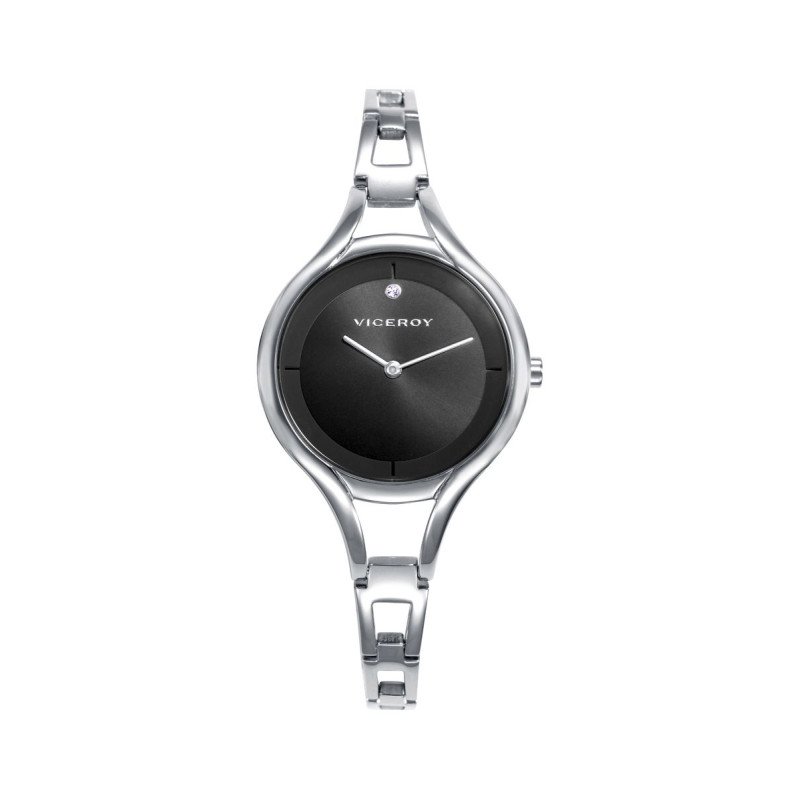 Reloj VICEROY Air Mujer - Brazalete Fino de Acero - Esfera Negra con Dos Agujas | 5 ATM | 42448-57