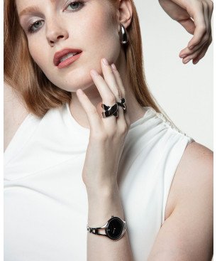 Reloj VICEROY Air Mujer - Brazalete Fino de Acero - Esfera Negra con Dos Agujas | 5 ATM | 42448-57