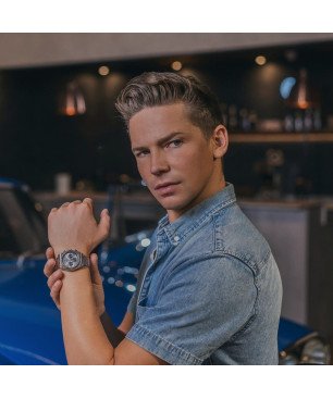 Reloj Casio EDIFICE Hombre - Cronógrafo Correa de Acero y Diseño Deportivo - Esfera Plateada/Negra | 10 BAR | EFB-730D-7AVUEF