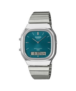 Reloj CASIO Edgy Collection Analógico-Digital de Acero con Esfera Verde AQ-240E-3AEF