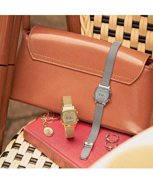 Reloj Vintage CASIO Mujer - Mini Collection Brazalete Acero IP Dorado Malla Milanesa Esfera Dorada | LA670WEMY-9EF