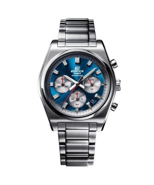 Reloj Casio EDIFICE Hombre - Cronógrafo Correa de Acero y Diseño Deportivo - Esfera Azul / Plateada | 10 BAR | EFB-730D-2AVUEF