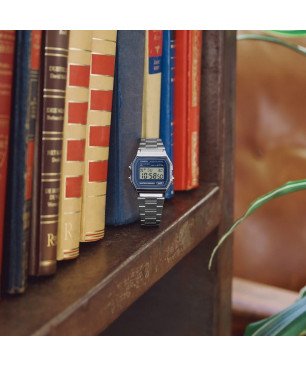 Reloj CASIO Vintage Unisex - Digital Iconic Brazalete de Acero - Esfera Azul Oscuro |  A158WEA-2EF