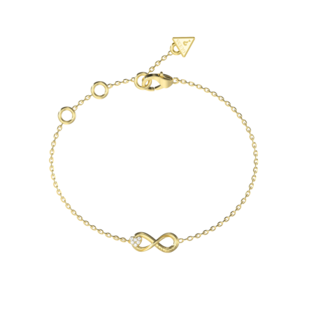 Pulsera GUESS Love Bites Mujer - Cadena Fina de Acero IP Dorado - Detalle Charm Infinito | JUBB06048JWYGS