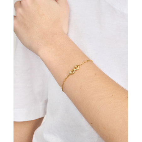 Pulsera GUESS Love Bites Mujer - Cadena Fina de Acero IP Dorado - Detalle Charm Infinito | JUBB06048JWYGS