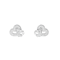 Pendientes GUESS Love Bites Mujer - Doble Corazón de Acero Plateado - Liso / Con Pedrería | JUBE06054JWRHT-U