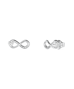 Pendientes GUESS Love Bites Mujer - Infinito de Acero Plateado con Corazón Cubierto de Pedrería | JUBE06049JWRHT-U