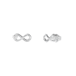 Pendientes GUESS Love Bites Mujer - Infinito de Acero Plateado con Corazón Cubierto de Pedrería | JUBE06049JWRHT-U