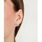 Pendientes GUESS Love Bites Mujer - Infinito de Acero Plateado con Corazón Cubierto de Pedrería | JUBE06049JWRHT-U