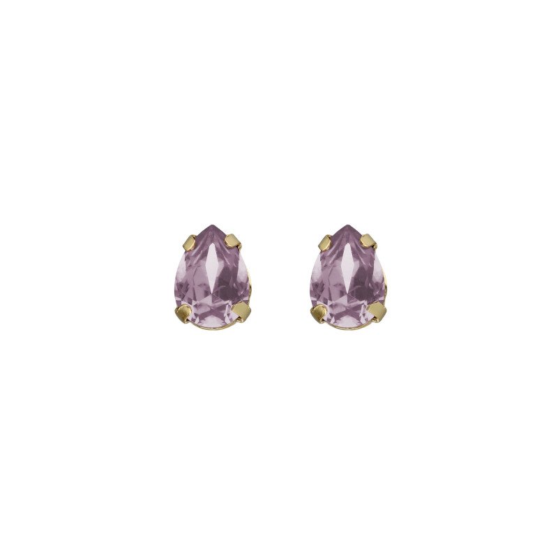 Pendientes VICTORIA CRUZ Birthstone Para Mujer - Lágrima de Cristal en Plata de Ley Light Amethyst - Baño Oro 18KT | A5503-05DT Pendientes VICTORIA CRUZ Birthstone Para Mujer - Lágrima de Cristal en Plata de Ley Light Amethyst - Baño Oro 18KT | A5503-05DT