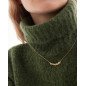 Collar Corto VICTORIA CRUZ Bruma Para Mujer - Cadena con Textura y Cristales en Plata Multicolor - Baño en Oro 18KT | A5494-MDG Collar Corto VICTORIA CRUZ Bruma Para Mujer - Cadena con Textura y Cristales en Plata Multicolor - Baño en Oro 18KT | A5494-MDG