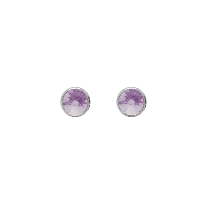 Pendientes VICTORIA CRUZ Basic Para Mujer - Cristal en Plata de Ley Violet en Forma de Círculo (7mm) - Baño Rodio | A3331-31HT Pendientes VICTORIA CRUZ Basic Para Mujer - Cristal en Plata de Ley Violet en Forma de Círculo (7mm) - Baño Rodio | A3331-31HT
