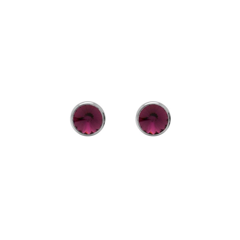Pendientes VICTORIA CRUZ Basic Para Mujer - Cristal en Plata de Ley Amethyst en Forma de Círculo (7mm) - Baño Rodio | A3331-11HT Pendientes VICTORIA CRUZ Basic Para Mujer - Cristal en Plata de Ley Amethyst en Forma de Círculo (7mm) - Baño Rodio | A3331-11HT