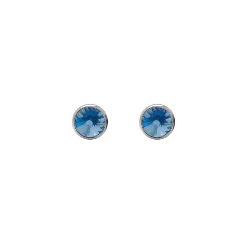 Pendientes VICTORIA CRUZ Basic Para Mujer - Cristal en Plata de Ley Light Sapphire Forma Círculo (7mm) - Baño Rodio | A3331-09HT Pendientes VICTORIA CRUZ Basic Para Mujer - Cristal en Plata de Ley Light Sapphire Forma Círculo (7mm) - Baño Rodio | A3331-09HT