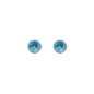 Pendientes VICTORIA CRUZ Basic Para Mujer - Cristal en Plata de Ley Aquamarine Forma de Círculo (7mm) - Baño Rodio | A3331-10HT