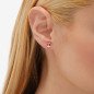 Pendientes VICTORIA CRUZ Basic Para Mujer - Cristal en Plata de Ley Rose en Forma de Círculo (7mm) - Baño Oro 18KT | A3331-04DT