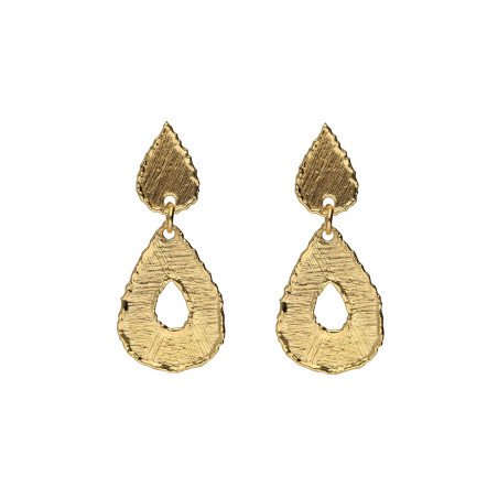 Pendientes VICTORIA CRUZ Alaska Para Mujer - Lágrimas con Textura en Plata de Ley - Baño en Oro 18KT | A5583-DT