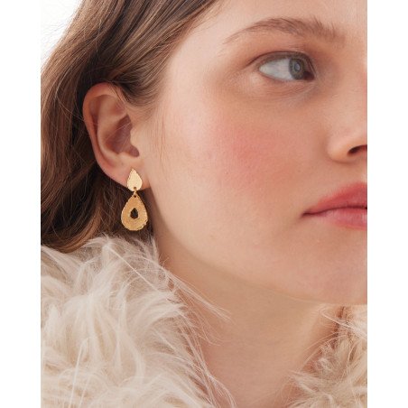 Pendientes VICTORIA CRUZ Alaska Para Mujer - Lágrimas con Textura en Plata de Ley - Baño en Oro 18KT | A5583-DT