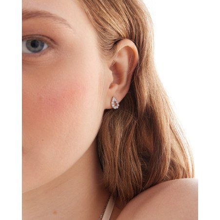 Pendientes VICTORIA CRUZ Lieve Para Mujer - Lágrimas de Cristales Riviere en Plata de Ley - Baño en Rodio | A5533-07HT