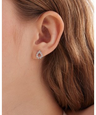 Pendientes VICTORIA CRUZ Lieve Para Mujer - Lágrimas de Cristales Riviere en Plata de Ley - Baño en Rodio | A5533-07HT