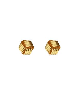 Pendientes VICTORIA CRUZ Nivola Para Mujer - Nudos en Plata de Ley - Baño de Oro 18KT | A5512-DT