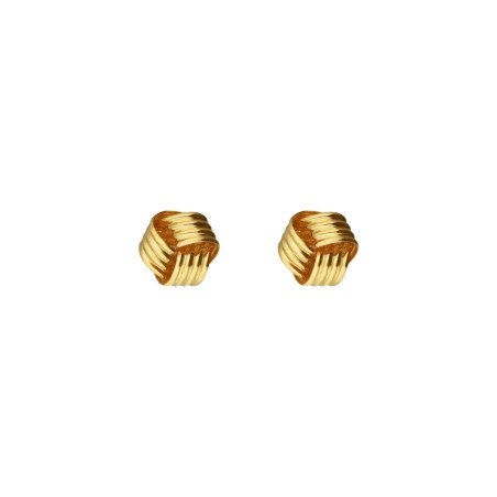 Pendientes VICTORIA CRUZ Nivola Para Mujer - Nudos en Plata de Ley - Baño de Oro 18KT | A5512-DT