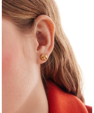 Pendientes VICTORIA CRUZ Nivola Para Mujer - Nudos en Plata de Ley - Baño de Oro 18KT | A5512-DT