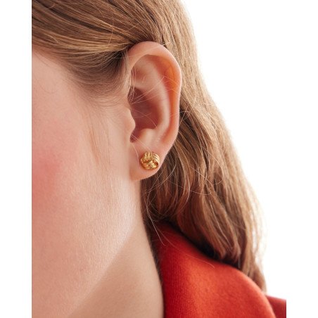 Pendientes VICTORIA CRUZ Nivola Para Mujer - Nudos en Plata de Ley - Baño de Oro 18KT | A5512-DT