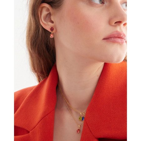 Collar Corto VICTORIA CRUZ Birthstone Para Mujer - Lágrima de Cristal en Plata de Ley Aquamarine - Baño en Oro 18KT | A5504-10DG