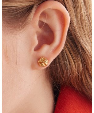 Pendientes VICTORIA CRUZ Nivola Para Mujer - Nudos en Plata de Ley - Baño de Oro 18KT | A5512-DT