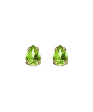 Pendientes VICTORIA CRUZ Birthstone Para Mujer - Lágrima de Cristal en Plata de Ley Cytrus Green - Baño Oro 18KT | A5503-27DT
