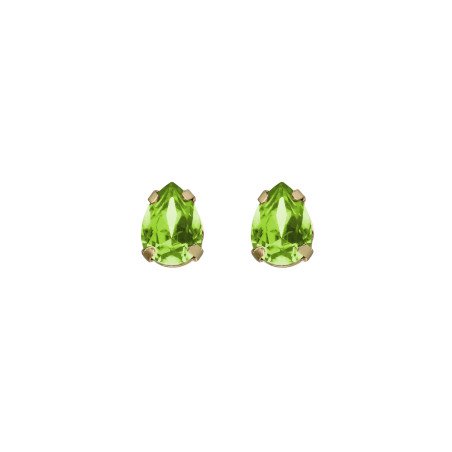 Pendientes VICTORIA CRUZ Birthstone Para Mujer - Lágrima de Cristal en Plata de Ley Cytrus Green - Baño Oro 18KT | A5503-27DT