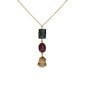Collar Corto VICTORIA CRUZ Borea Para Mujer - Cristales en Plata de Ley Multicolor - Baño en Oro 18KT | A5480-MDG