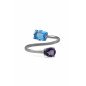 Anillo VICTORIA CRUZ Borea Para Mujer - Espiral con Cristales Azul y Morado en Plata de Ley - Baño Rodio | A5477-10HA Anillo VICTORIA CRUZ Borea Para Mujer - Espiral con Cristales Azul y Morado en Plata de Ley - Baño Rodio | A5477-10HA
