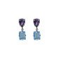 Pendientes Cortos VICTORIA CRUZ Borea Para Mujer - Cristales en Plata de Ley Azul y Morado - Baño Rodio | A5474-10HT Pendientes Cortos VICTORIA CRUZ Borea Para Mujer - Cristales en Plata de Ley Azul y Morado - Baño Rodio | A5474-10HT