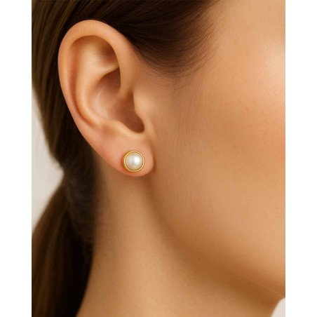 Pendientes VICTORIA CRUZ Paulette Para Mujer - Perlas Pequeñas Empire en Plata de Ley - Baño de Oro 18KT | A4928-00DT