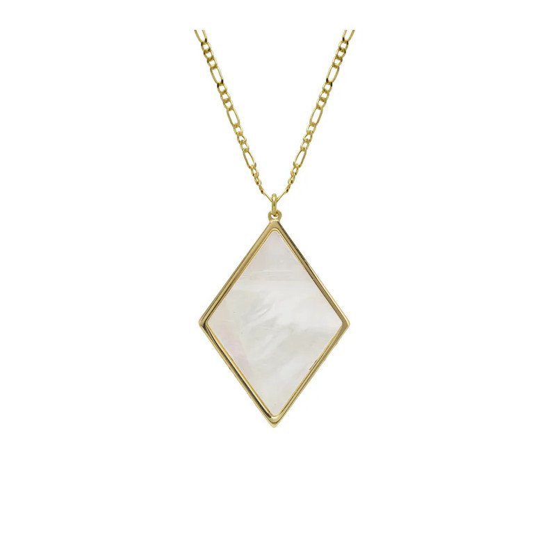 Collar corto VICTORIA CRUZ Soulquest Para Mujer - Rombo de Nácar en Plata de Ley - Baño en Oro 18KT | A4611-RODG Collar corto VICTORIA CRUZ Soulquest Para Mujer - Rombo de Nácar en Plata de Ley - Baño en Oro 18KT | A4611-RODG