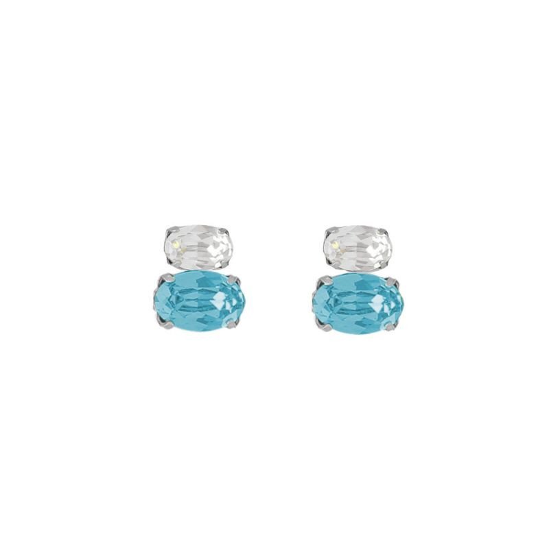 Pendientes Botón VICTORIA CRUZ Ombra Para Mujer - Cristales en Plata de Ley Forma Oval Aquamarine - Baño Rodio | A4513-10HT Pendientes Botón VICTORIA CRUZ Ombra Para Mujer - Cristales en Plata de Ley Forma Oval Aquamarine - Baño Rodio | A4513-10HT