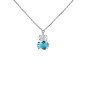 Collar Corto VICTORIA CRUZ Ombra Para Mujer - Cristales en Plata de Ley Forma Oval Aquamarine - Baño Rodio | A4512-10HG
