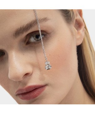 Collar Corto VICTORIA CRUZ Ombra Para Mujer - Cristales en Plata de Ley Forma Oval Aquamarine - Baño Rodio | A4512-10HG