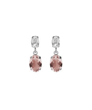 Pendientes Cortos VICTORIA CRUZ Ombra Para Mujer - Cristales en Plata de Ley Rosa Vintage - Baño en Rodio | A4511-52HT