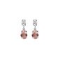 Pendientes Cortos VICTORIA CRUZ Ombra Para Mujer - Cristales en Plata de Ley Rosa Vintage - Baño en Rodio | A4511-52HT