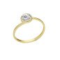 Anillo VICTORIA CRUZ Basic Para Mujer - Cristal y Plata de Ley en forma de Círculo Crystal (7mm) - Baño Oro 18KT | A4226-07DA