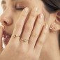 Anillo VICTORIA CRUZ Basic Para Mujer - Cristal y Plata de Ley en forma de Círculo Crystal (7mm) - Baño Oro 18KT | A4226-07DA