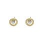 Pendientes Botón VICTORIA CRUZ Perlite Para Mujer - Círculo de Perla en Plata de Ley - Baño en Oro 18KT | A4064-00DT