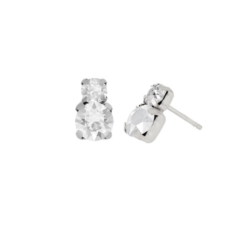 Pendientes VICTORIA CRUZ Jasmine Para Mujer - Doble Círculo Cristal y Plata de Ley - Baño en Rodio | A3751-07HT Pendientes VICTORIA CRUZ Jasmine Para Mujer - Doble Círculo Cristal y Plata de Ley - Baño en Rodio | A3751-07HT