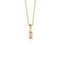 Collar VICTORIA CRUZ Macedonia Para Mujer - Rectángulo de Cristal en Plata de Ley - Light Peach - Baño Oro 18KT | A3662-63DG Collar VICTORIA CRUZ Macedonia Para Mujer - Rectángulo de Cristal en Plata de Ley - Light Peach - Baño Oro 18KT | A3662-63DG