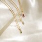 Collar VICTORIA CRUZ Macedonia Para Mujer - Rectángulo de Cristal en Plata de Ley - Light Peach - Baño Oro 18KT | A3662-63DG Collar VICTORIA CRUZ Macedonia Para Mujer - Rectángulo de Cristal en Plata de Ley - Light Peach - Baño Oro 18KT | A3662-63DG