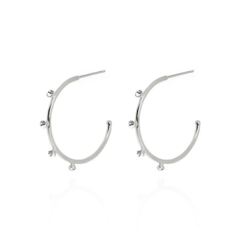 Aros Abiertos VICTORIA CRUZ Iris Para Mujer (23mm) - Cristales en Plata de Ley Color Crystal - Baño de Rodio | A3557-07HT Aros Abiertos VICTORIA CRUZ Iris Para Mujer (23mm) - Cristales en Plata de Ley Color Crystal - Baño de Rodio | A3557-07HT